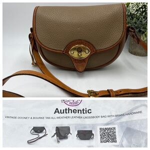 Dooney & Bourke Authenticated Vintage ALW Taupe Saddle Bag Cavalry Troop USA‎